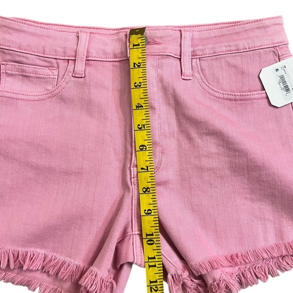 Pink Jean Shorts. Fringe hemline. Altar’d State. New With Tags! High rise. - Picture 11 of 12
